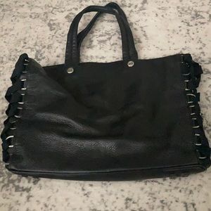 Hunter Black Leather Tote